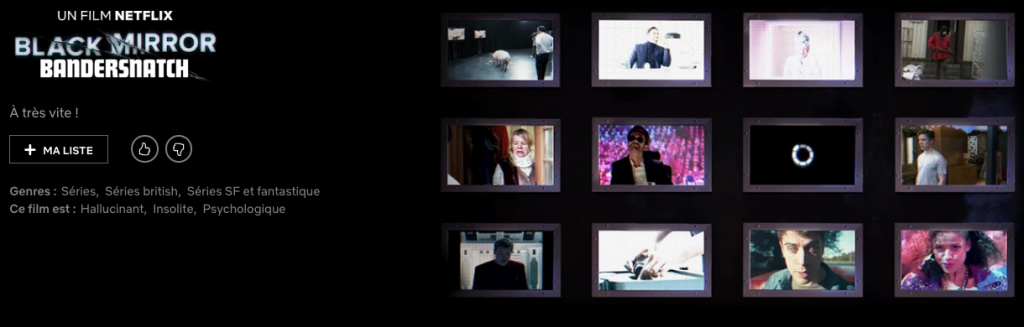 Capture decran 2018 12 18 a 19.49.32 1024x327 - Bandersnatch : le nouvel épisode de Black Mirror est annoncé sur le catalogue Netflix !