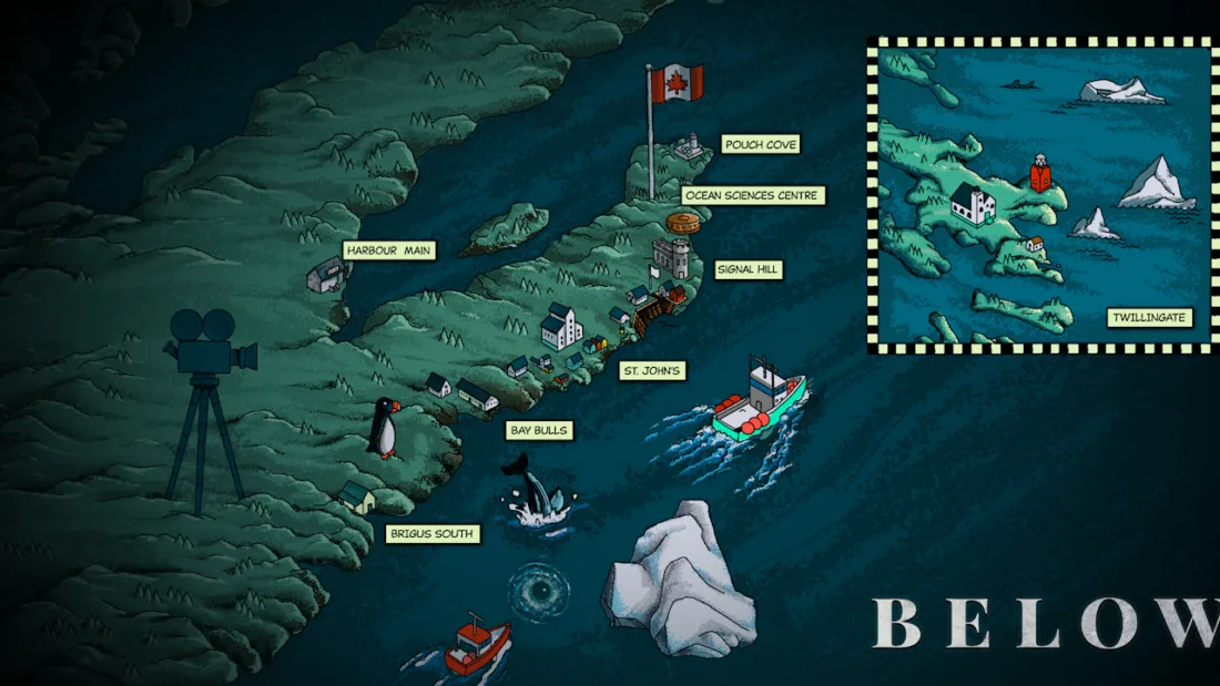 Carte des lieux de tournage de Below à Terre-Neuve-et-Labrador