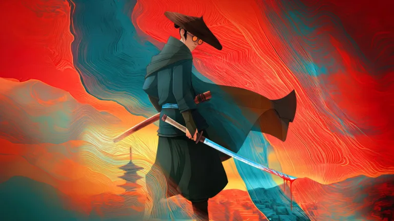 Mizu, l'héroïne de Blue Eye Samurai, série d'animation Netflix