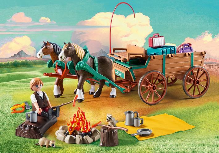 Jim et charrette - Une nouvelle gamme Playmobil inspirée de Spirit : au galop en toute liberté