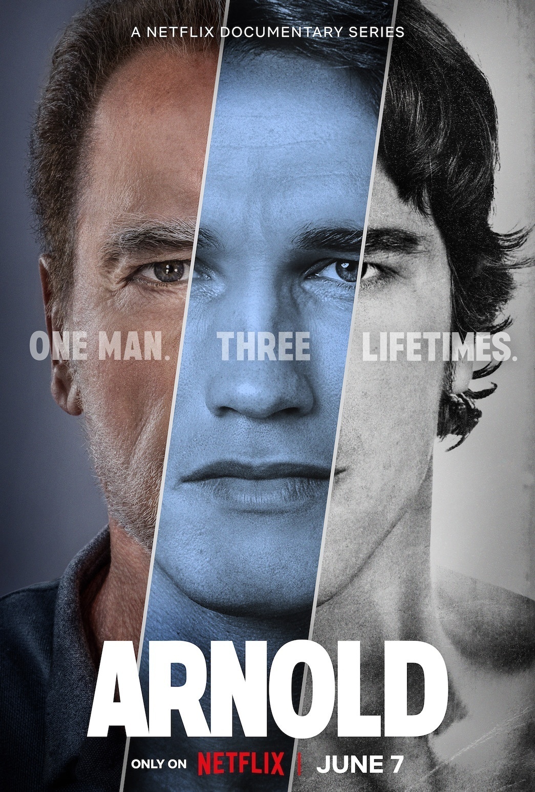 affiche documentaire arnold netflix - Arnold : après Fubar, Netflix consacre une mini-série documentaire à Schwarzenegger en juin (Date de sortie + Bande annonce)